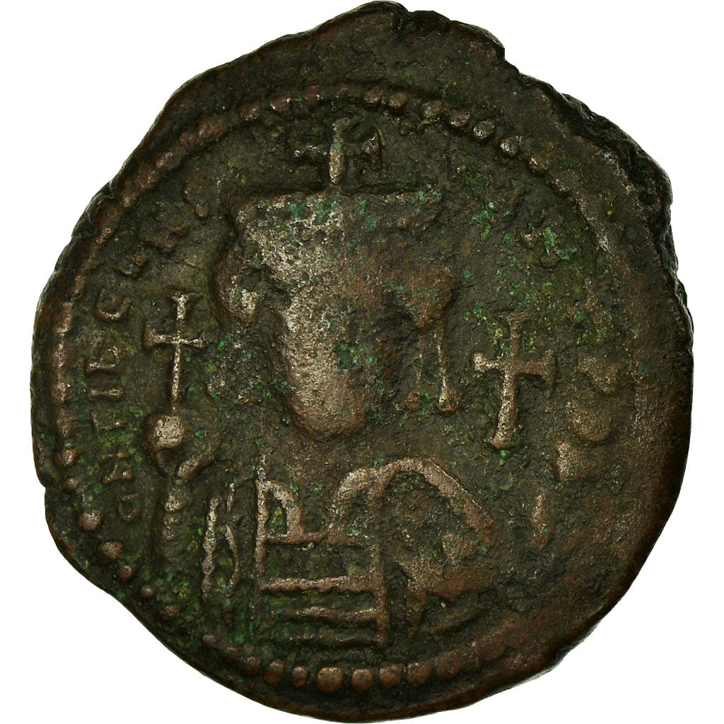 Mince,
Tiberius II Konstantin,
Follis